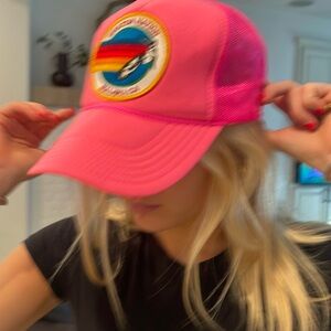 Neon pink aviator nation hat